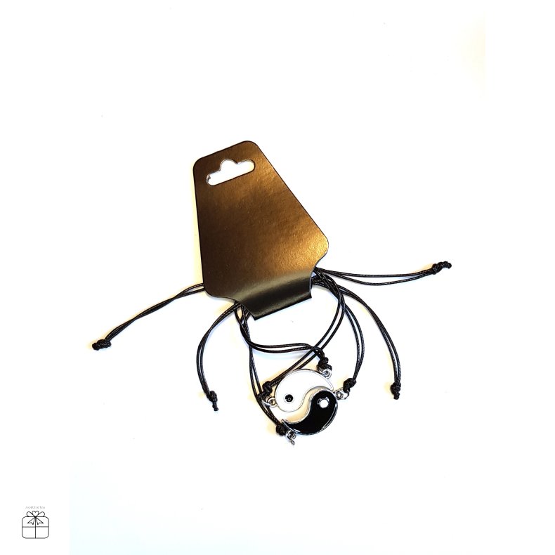 Ying og yang armbnd sort